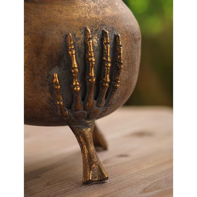 Antique Gold Vase with Sculpted Hands