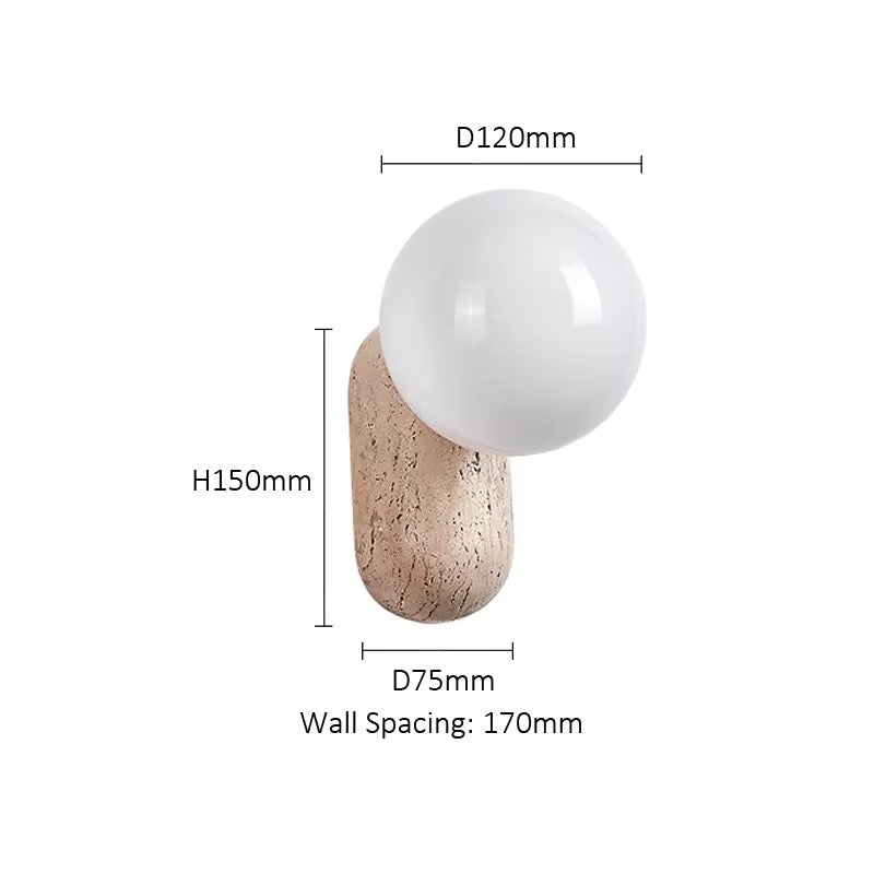 Modern Aged Brass Wall Sconce with Opal Globe
