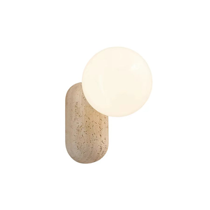Modern Aged Brass Wall Sconce with Opal Globe