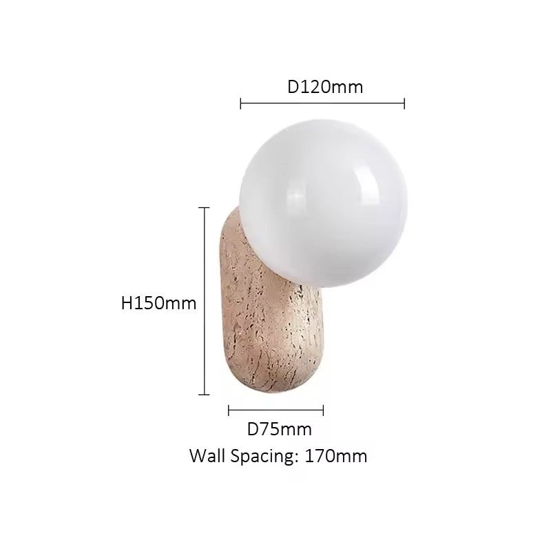 Modern Aged Brass Wall Sconce with Opal Globe