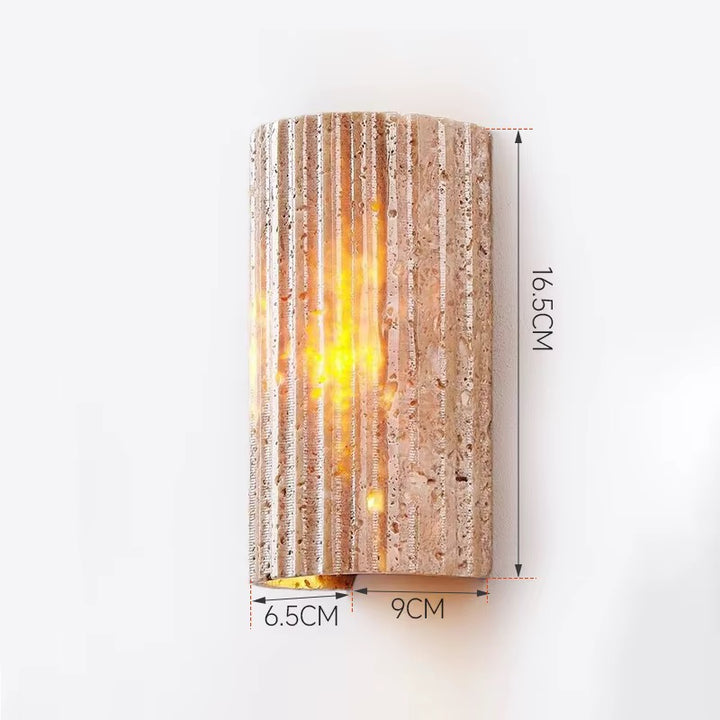 Modern Beige Textured Cylindrical Wall Sconce
