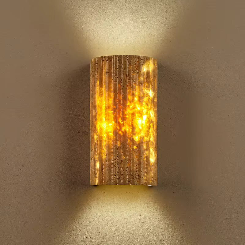 Modern Beige Textured Cylindrical Wall Sconce