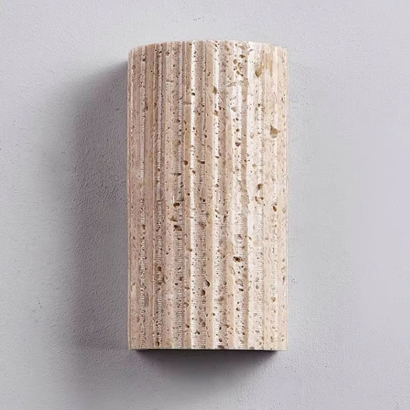 Modern Beige Textured Cylindrical Wall Sconce
