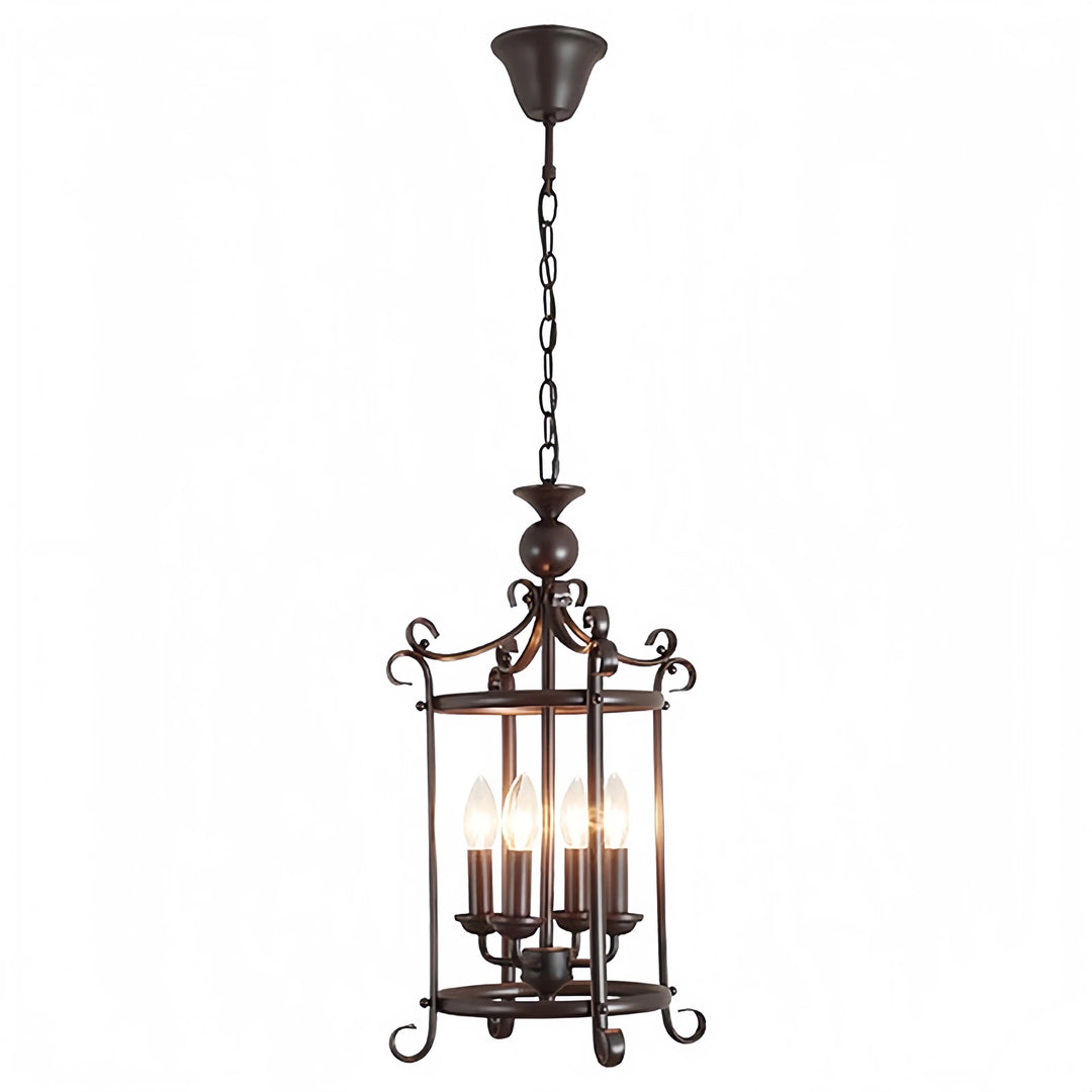 Wrought Iron Lantern Chandelier