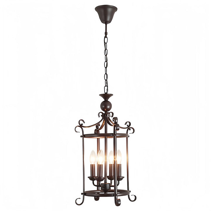Wrought Iron Lantern Chandelier