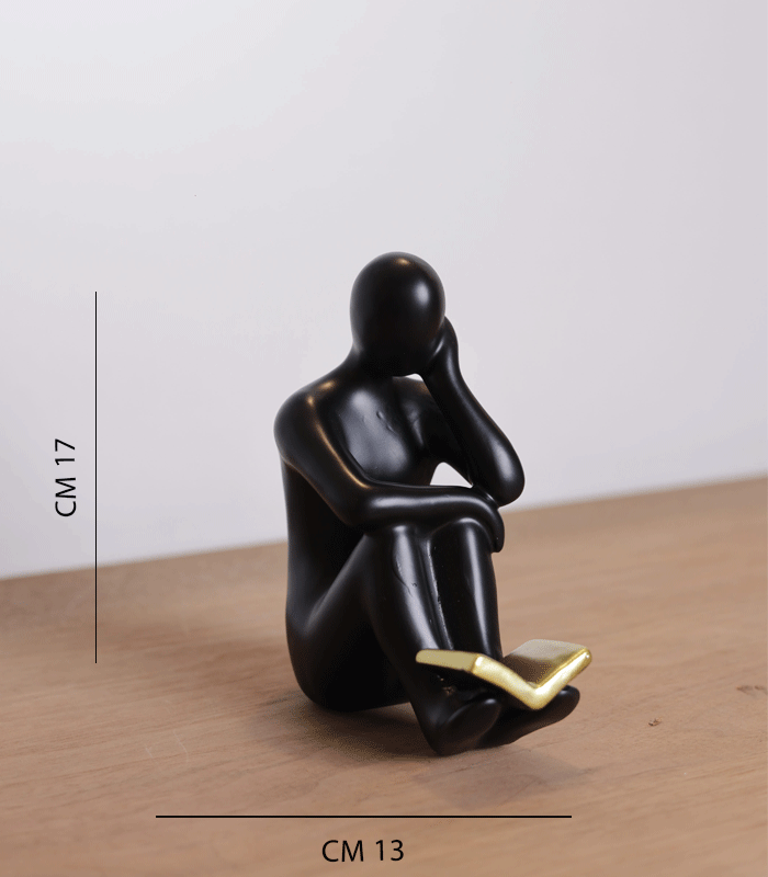 Modern Abstract Thinking Man Sculpture set of 2