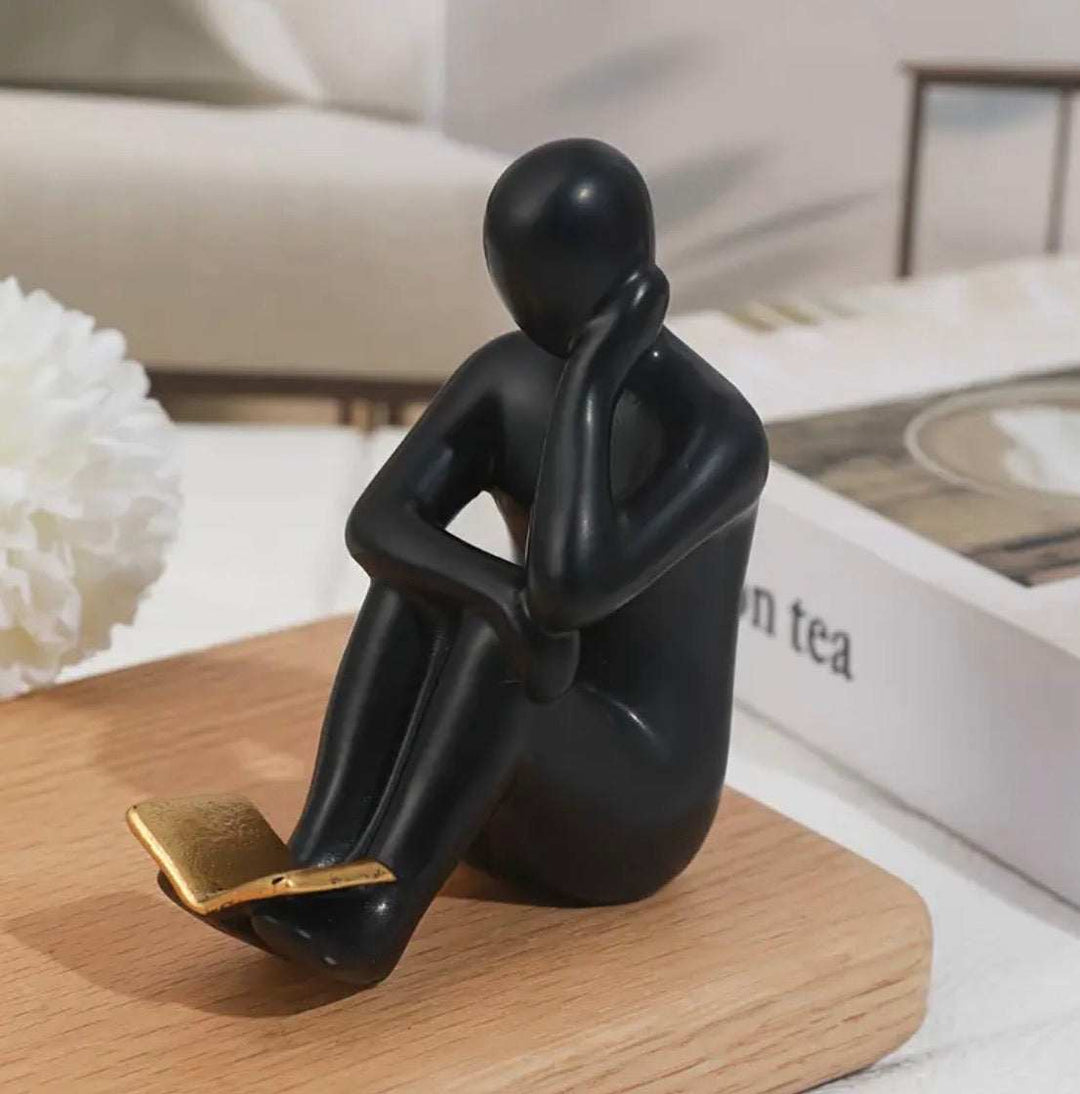 Modern Abstract Thinking Man Sculpture set of 2