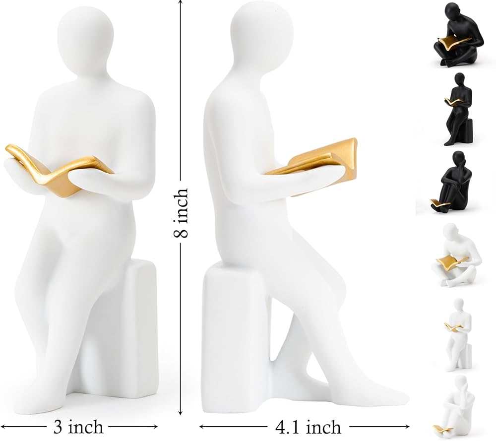 Modern Abstract Thinking Man Sculpture set of 2