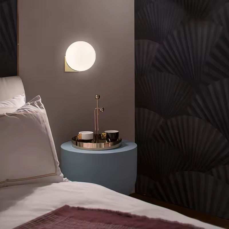 Modern Brass or Black Globe Wall Light