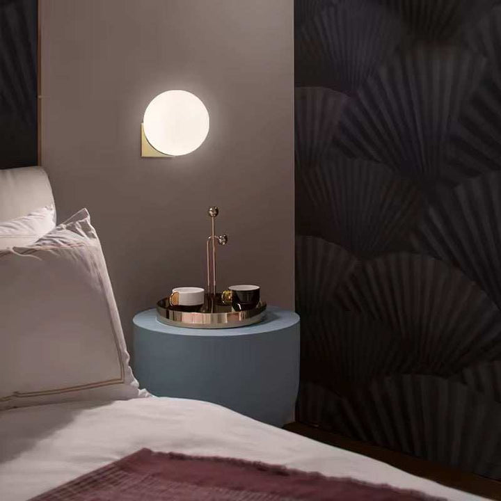Modern Brass or Black Globe Wall Light