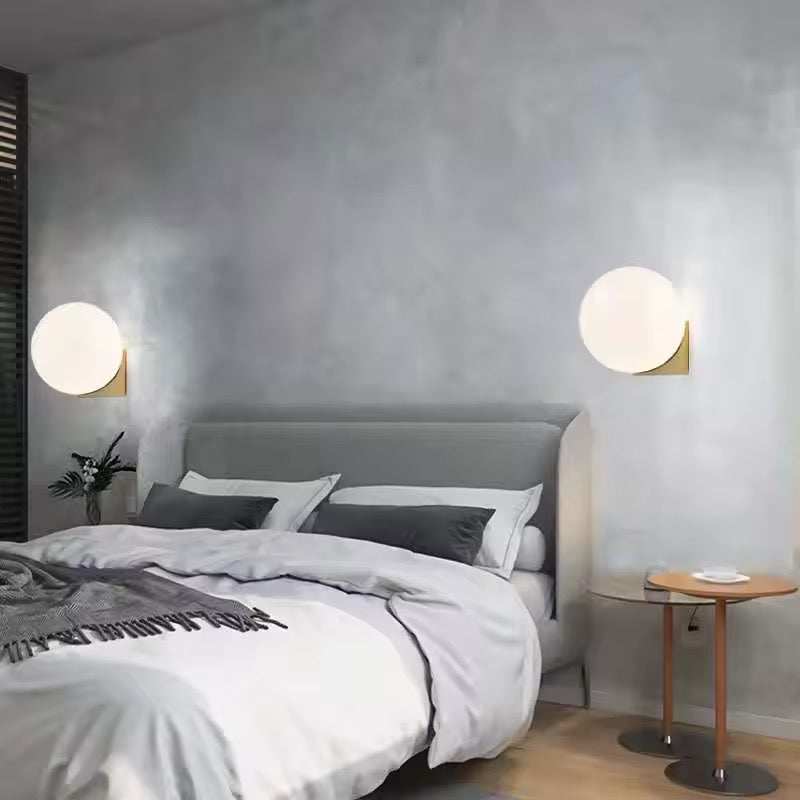 Modern Brass or Black Globe Wall Light