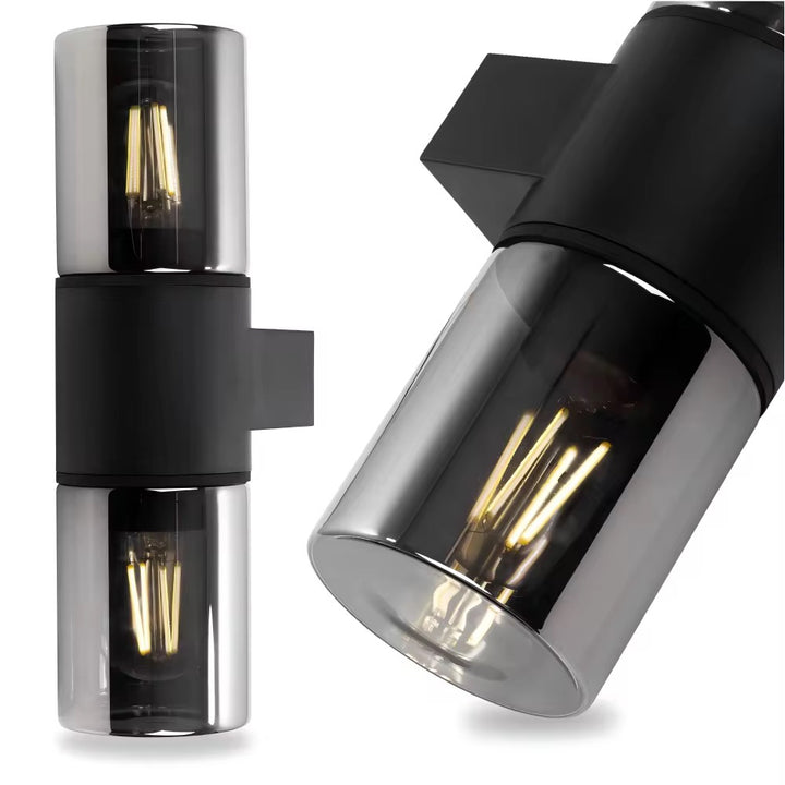 Dual Smoked Glass Wall Light