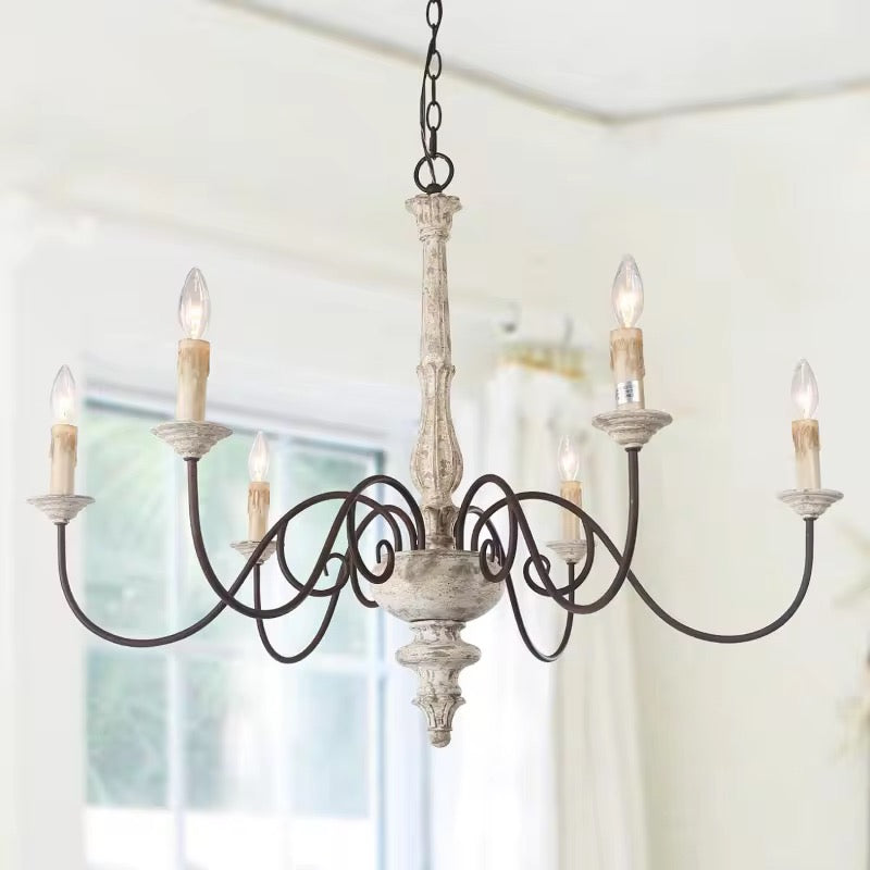 Vintage Rustic Chandelier with 6 Lights