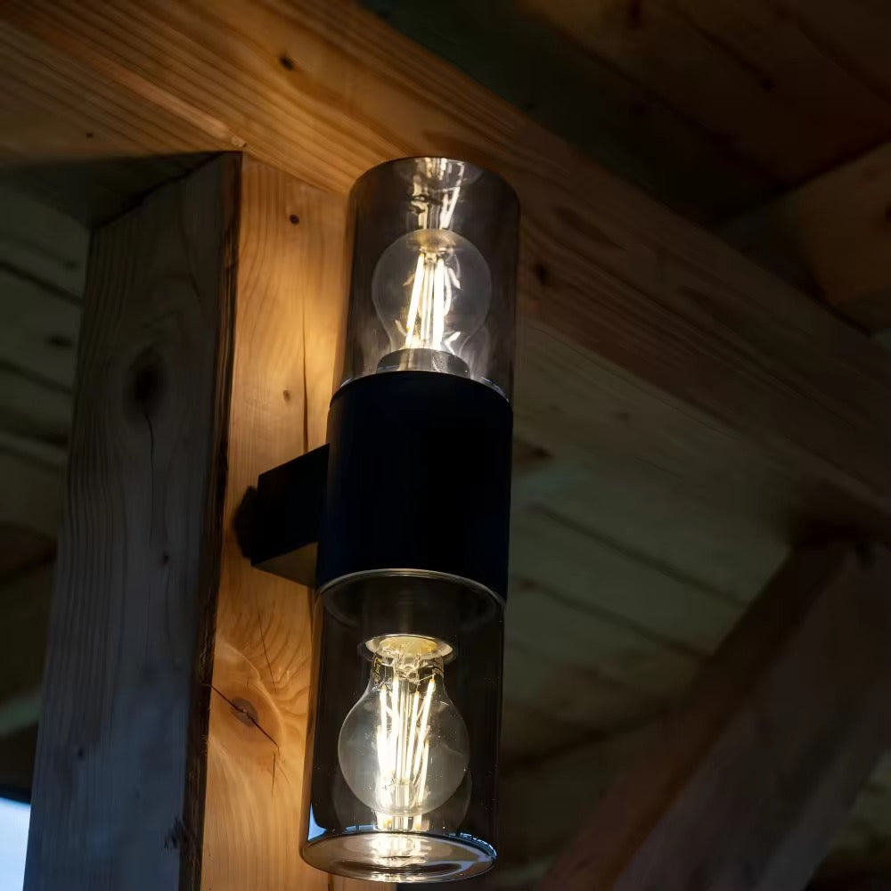 Dual Smoked Glass Wall Light