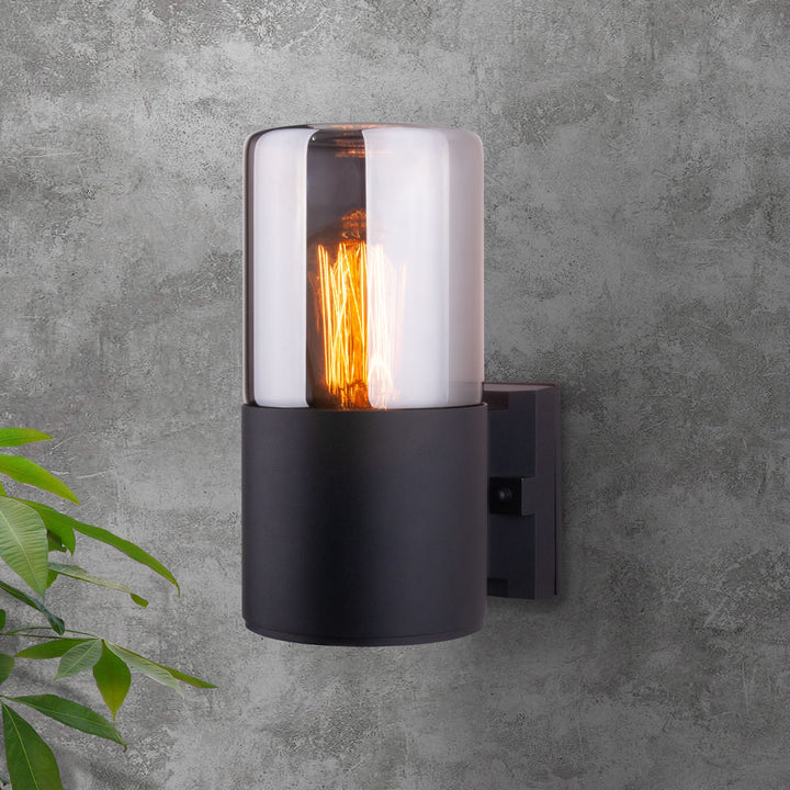 Smoked Glass Outdoor Sconce