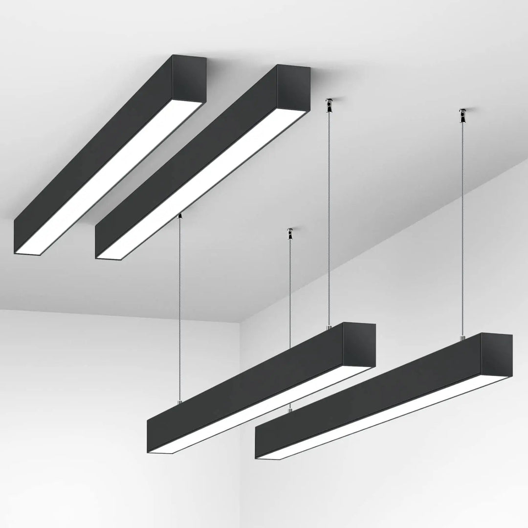 Modern LED Linear Ceiling Light with Sleek Black Finish