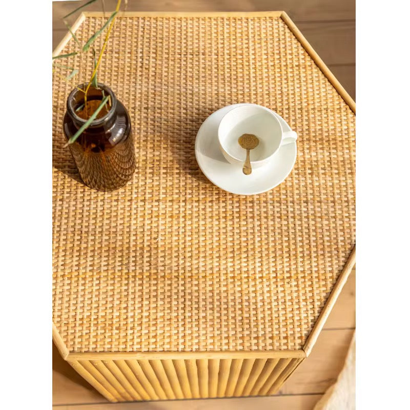Hexagonal Bamboo Side Table