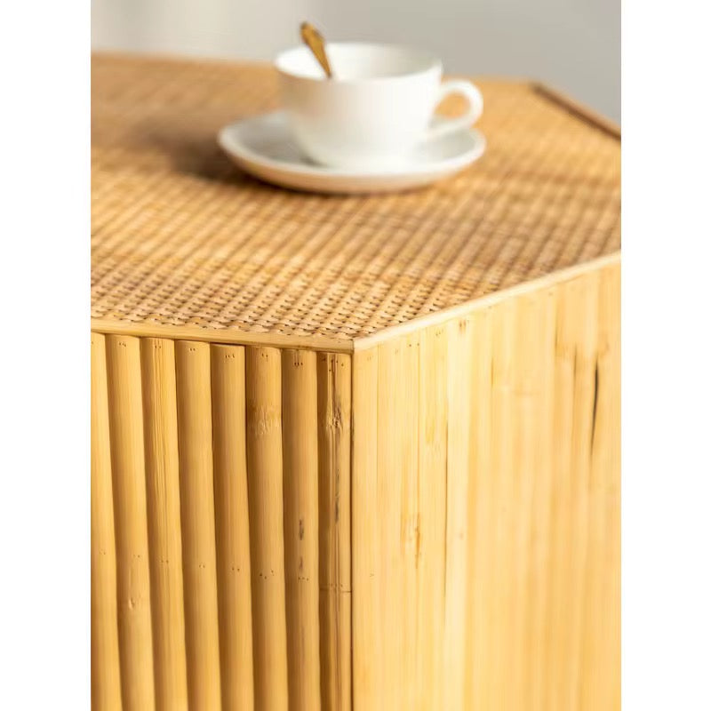 Hexagonal Bamboo Side Table