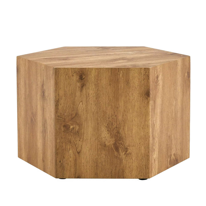 Octagon Rustic Wood Coffee Table