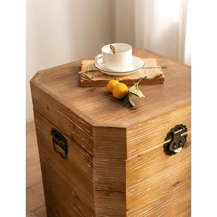 Rustic Wooden Storage Side Table