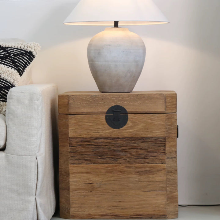 Rustic Wooden Storage Side Table