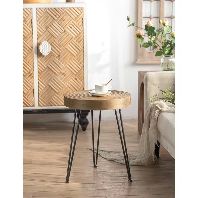 Round Wood & Metal Coffee Tables