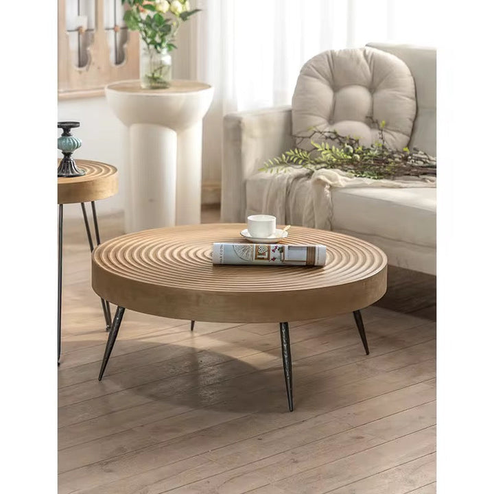 Round Wood & Metal Coffee Tables
