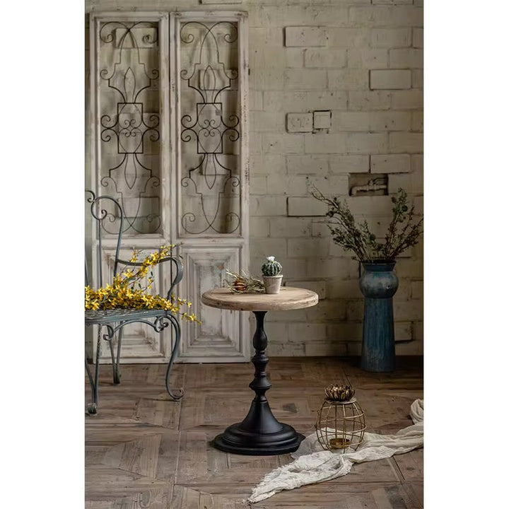 Black & white Pedestal Wooden Table