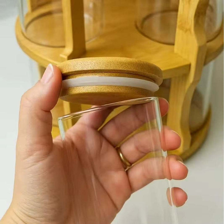 Rotating Bamboo Spice Organizer