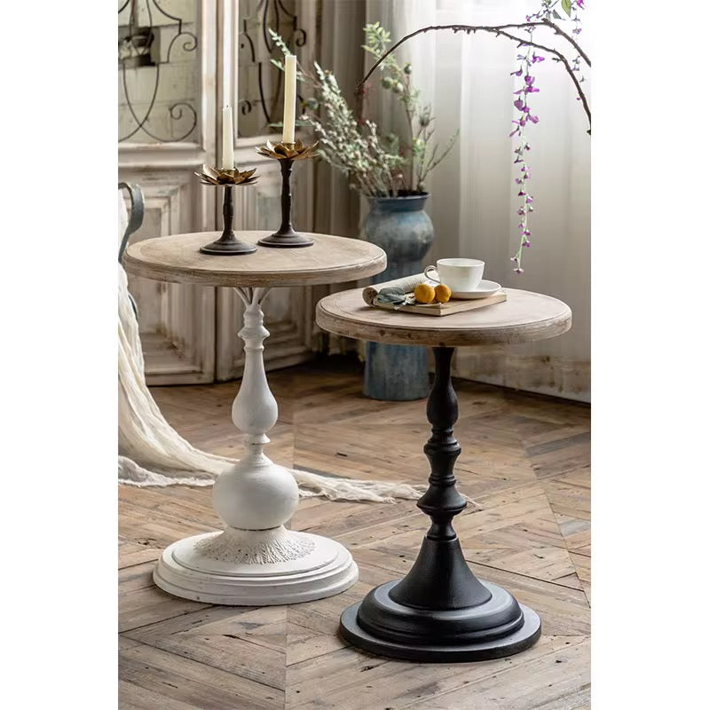 Black & white Pedestal Wooden Table