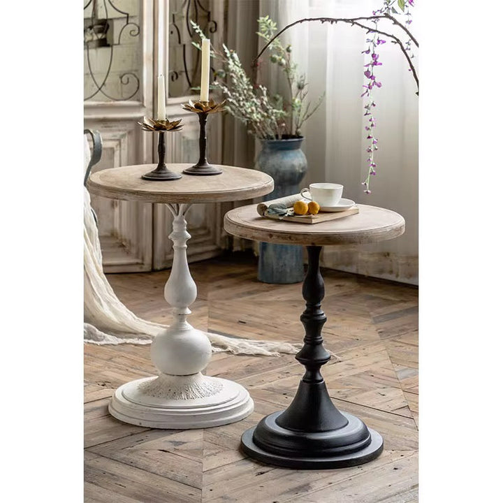 Black & white Pedestal Wooden Table
