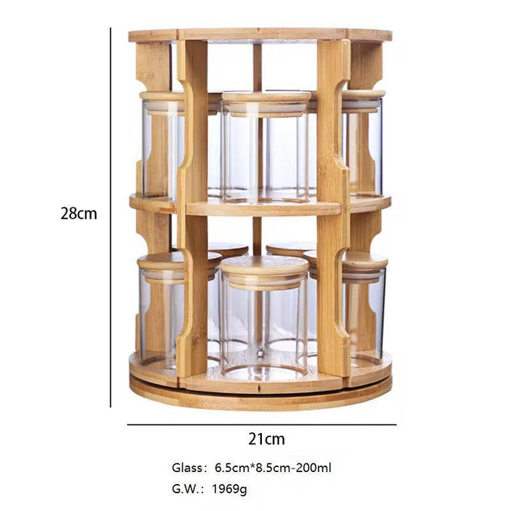 Rotating Bamboo Spice Organizer