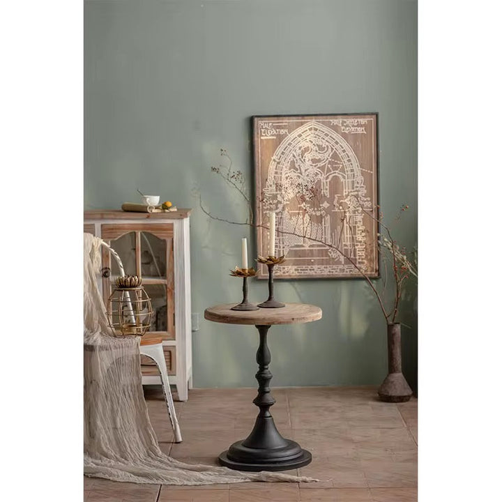 Black & white Pedestal Wooden Table