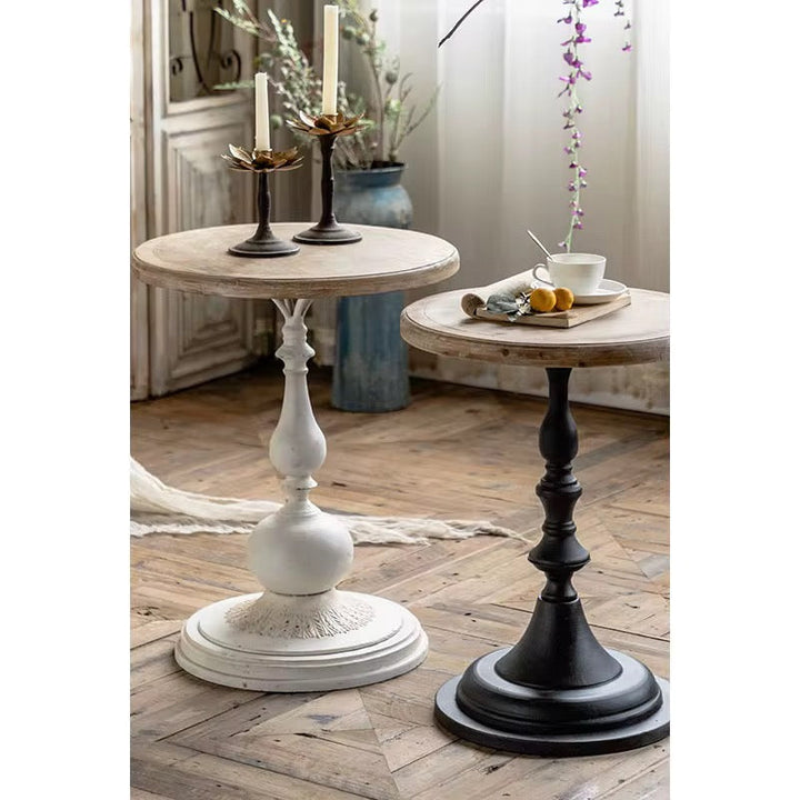Black & white Pedestal Wooden Table
