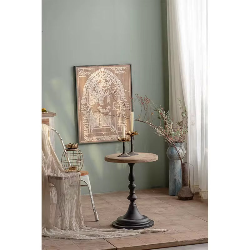 Black & white Pedestal Wooden Table