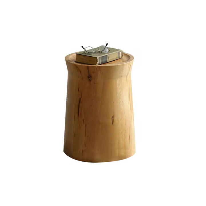 Natural Wood Cylinder Table