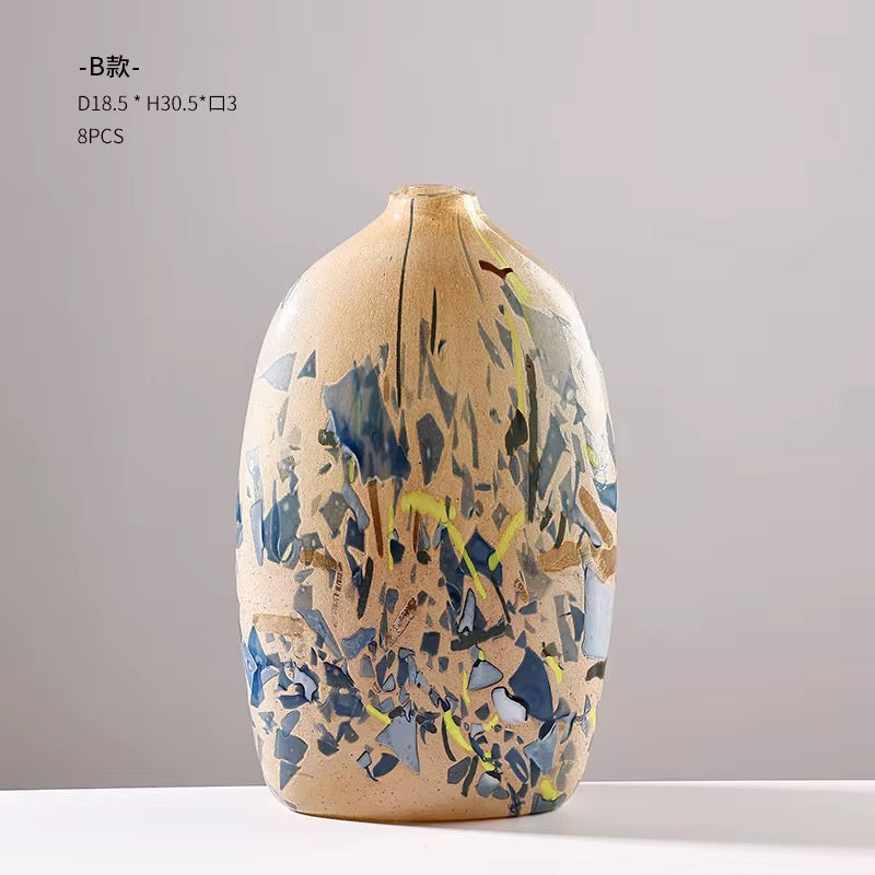 Abstract Ceramic Vase Set of 2