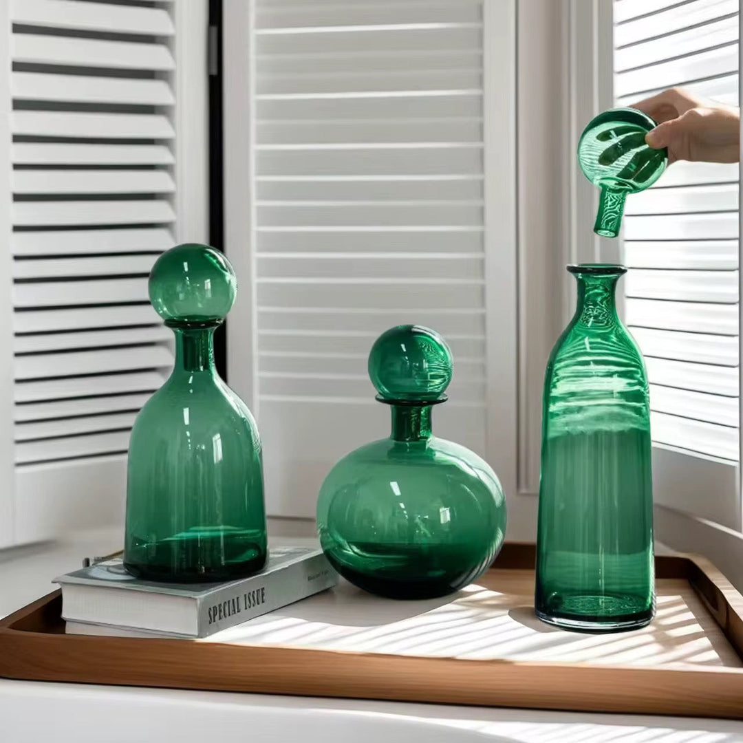 Colorful Blown Glass Vase Collection set of 3