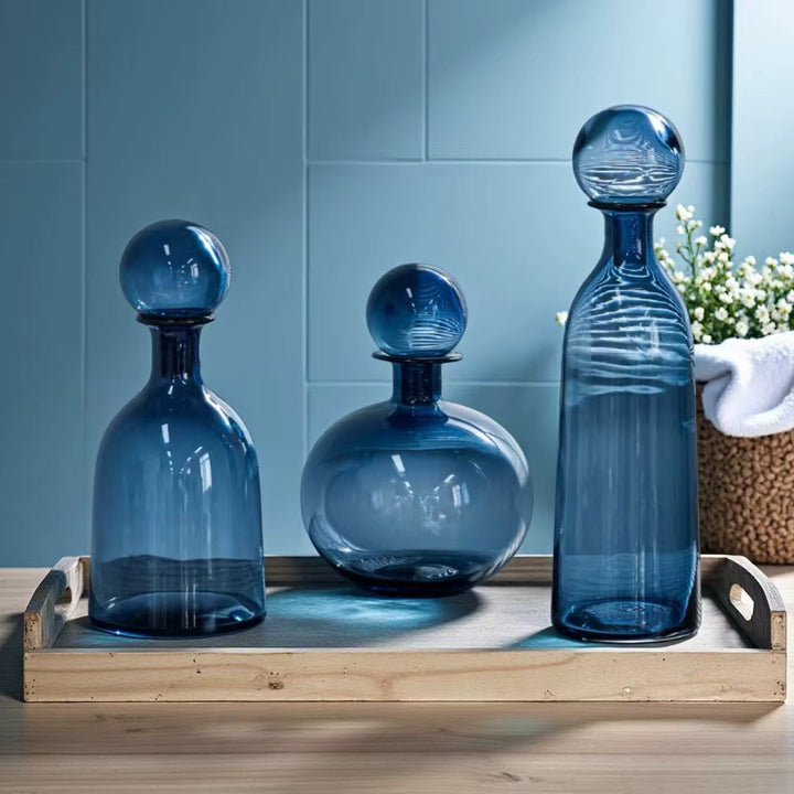 Colorful Blown Glass Vase Collection set of 3