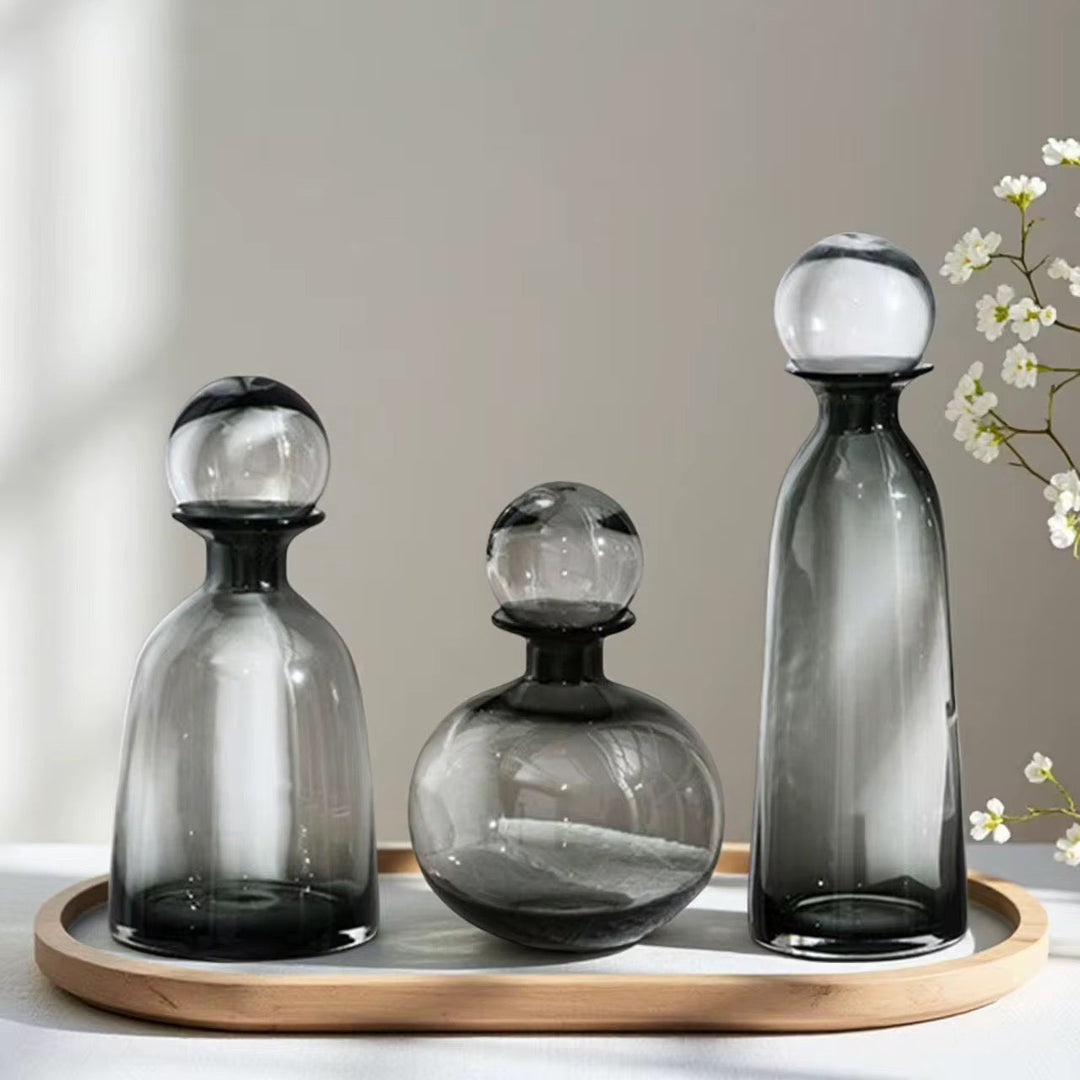 Colorful Blown Glass Vase Collection set of 3