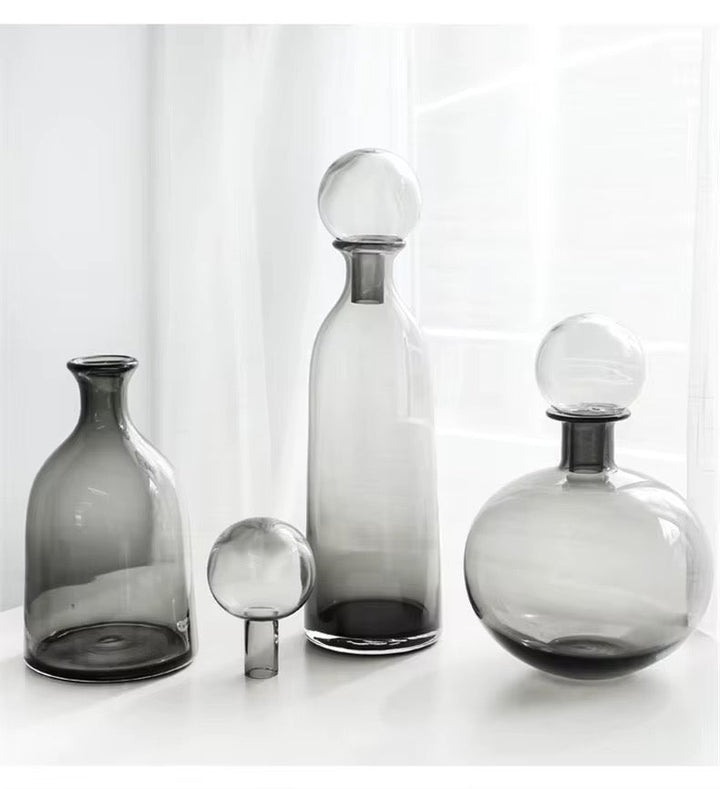 Colorful Blown Glass Vase Collection set of 3