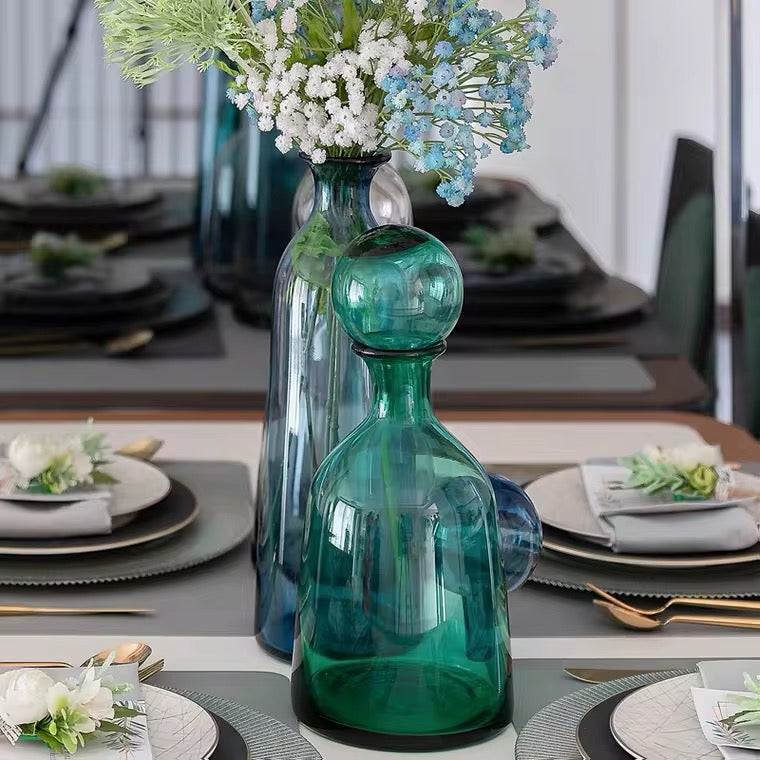 Colorful Blown Glass Vase Collection set of 3