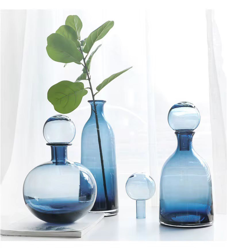 Colorful Blown Glass Vase Collection set of 3