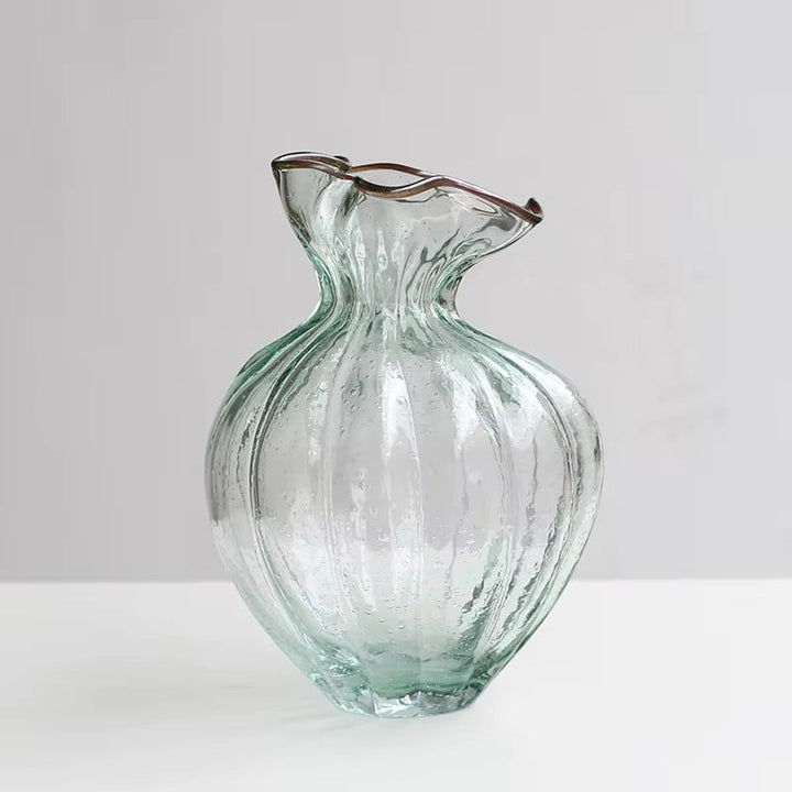 Handblown Textured Glass Vase Set of 2