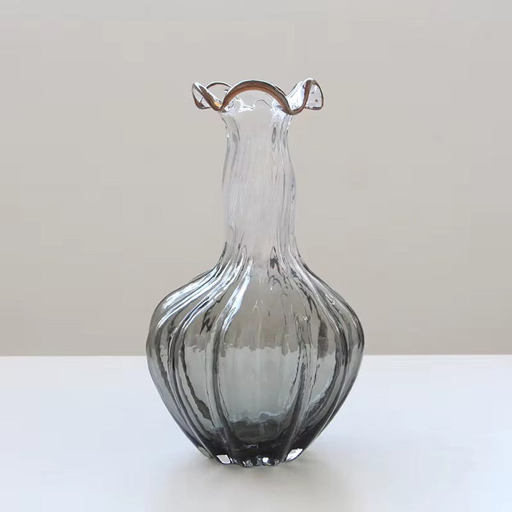 Handblown Textured Glass Vase Set of 2