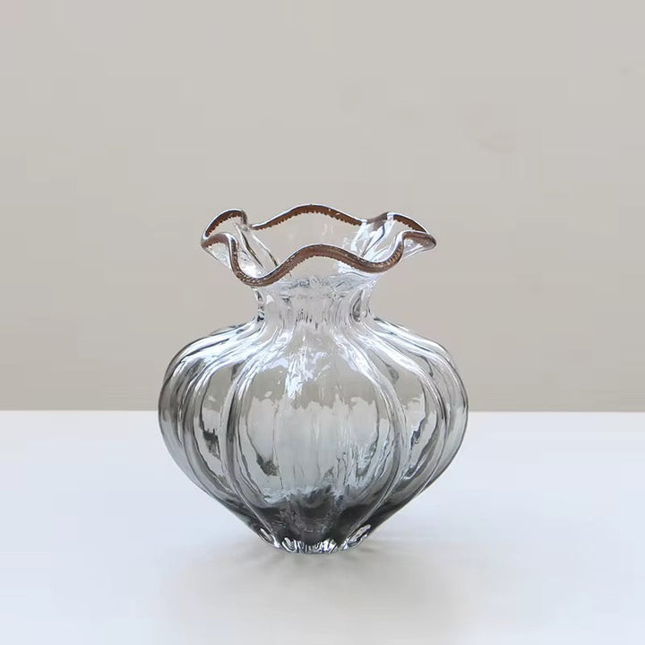 Handblown Textured Glass Vase Set of 2