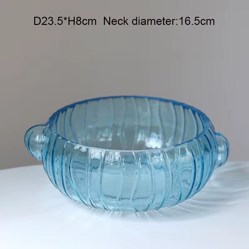 Green Cactus-Inspired Glass Vase Set of 3