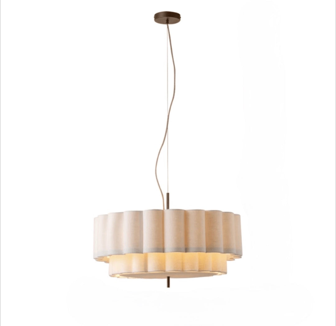 Modern Layered Pleated Pendant Light with Warm Diffuser