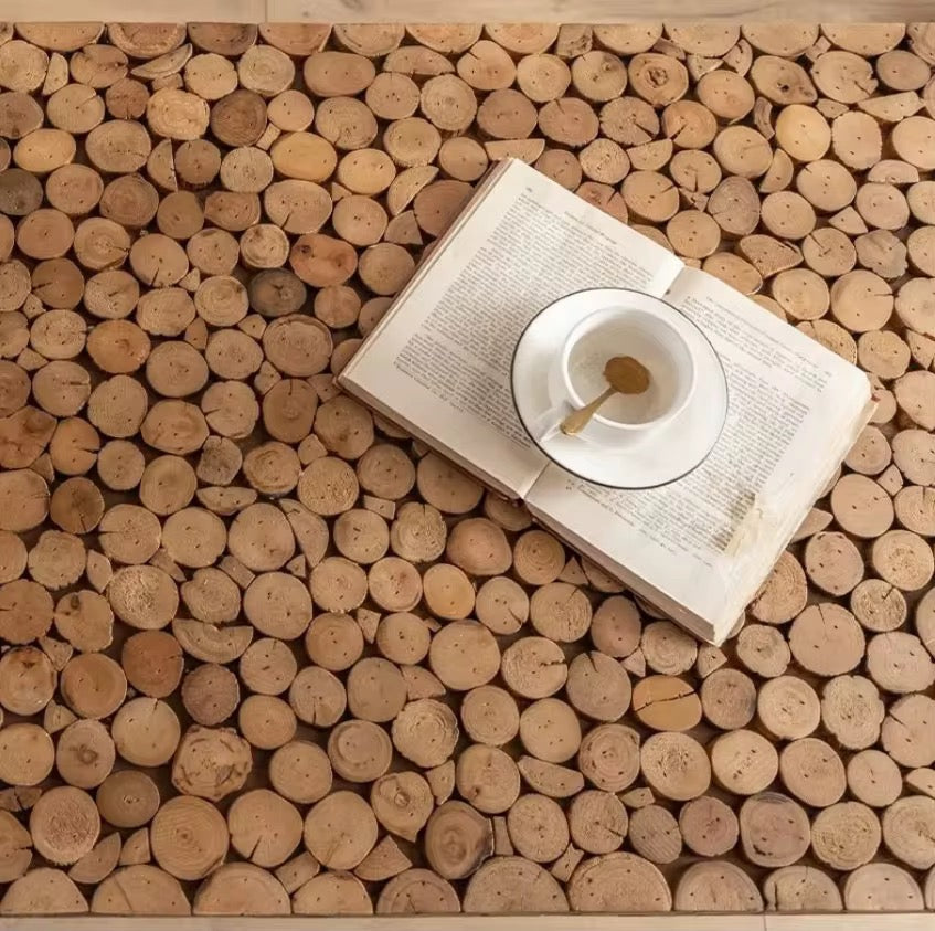 Square Wood Mosaic Coffee Table