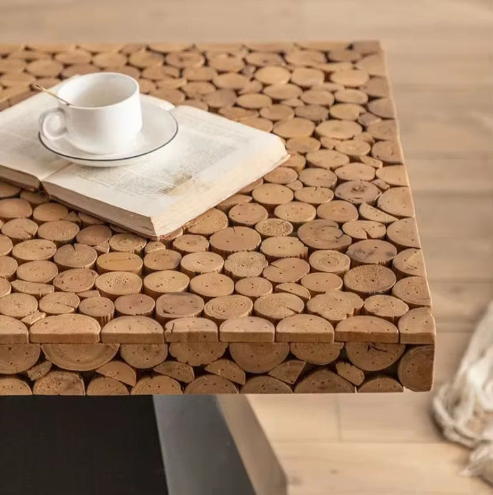 Square Wood Mosaic Coffee Table